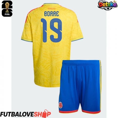 Dres Kolumbia Rafael Santos Borre #19 Domáci pre deti MS 2026 Krátky Rukáv (+ trenírky)